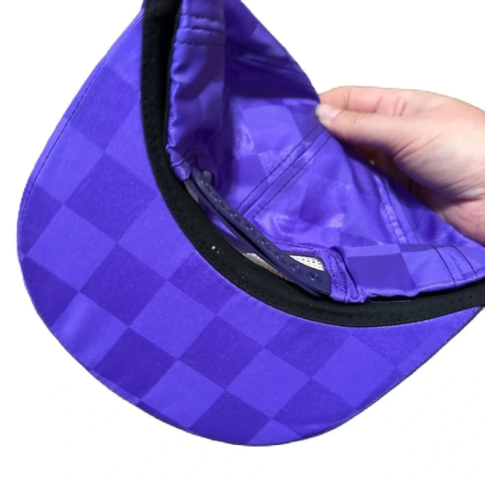 Vintage Snap-On Purple Checkered SnapBack K-Products Hat Trucker Gold
